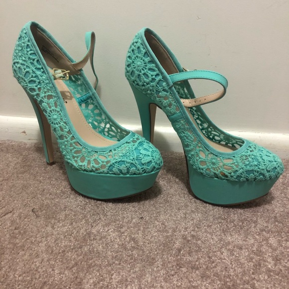 Size 7 teal high heals - Picture 1 of 4